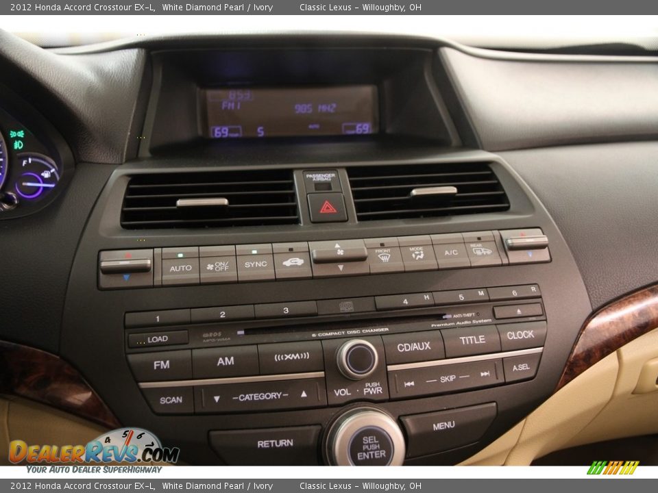 2012 Honda Accord Crosstour EX-L White Diamond Pearl / Ivory Photo #10