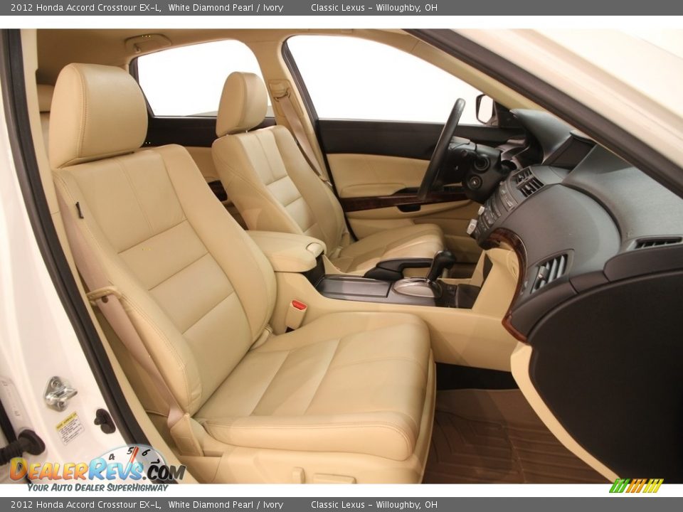 2012 Honda Accord Crosstour EX-L White Diamond Pearl / Ivory Photo #17