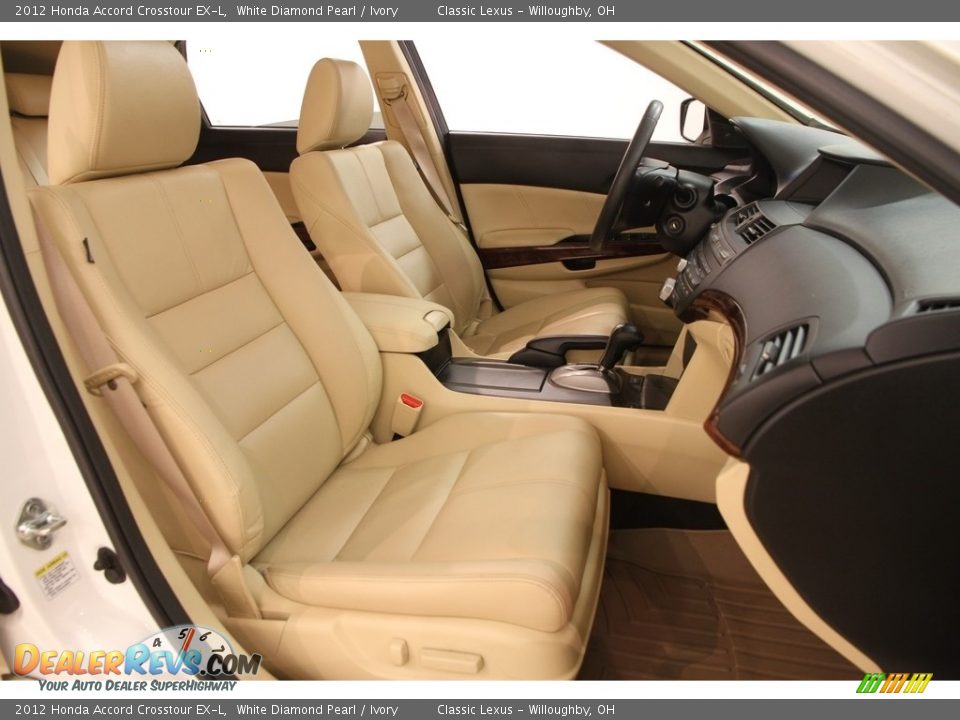 2012 Honda Accord Crosstour EX-L White Diamond Pearl / Ivory Photo #19