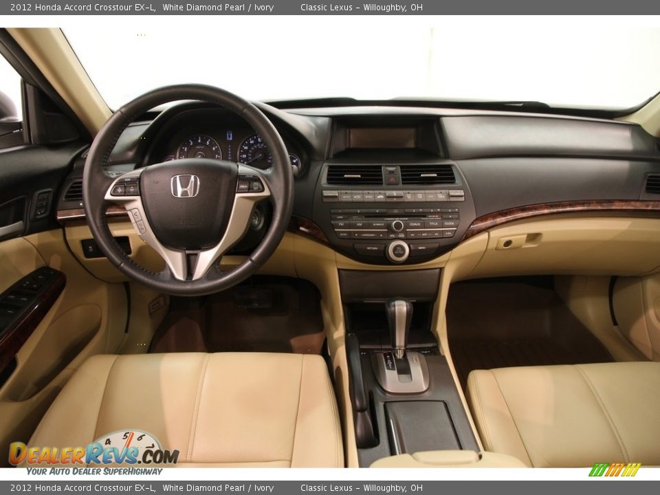 2012 Honda Accord Crosstour EX-L White Diamond Pearl / Ivory Photo #23