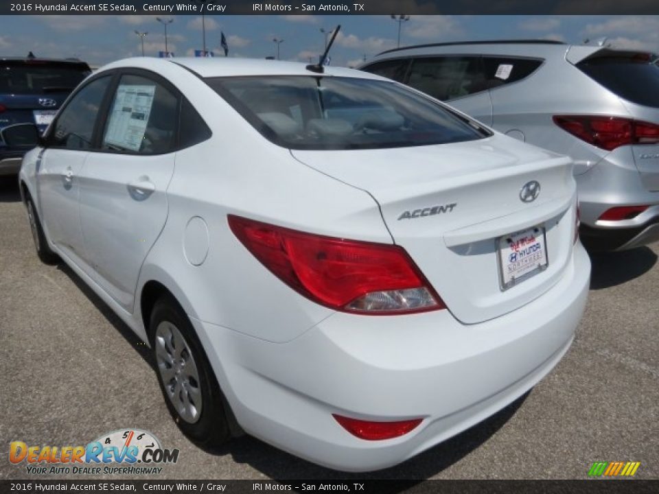 2016 Hyundai Accent SE Sedan Century White / Gray Photo #5