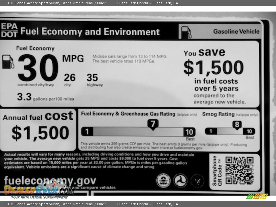 2016 Honda Accord Sport Sedan White Orchid Pearl / Black Photo #17