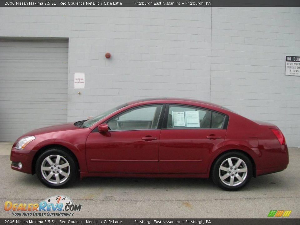 2006 Nissan Maxima 3.5 SL Red Opulence Metallic / Cafe Latte Photo #2