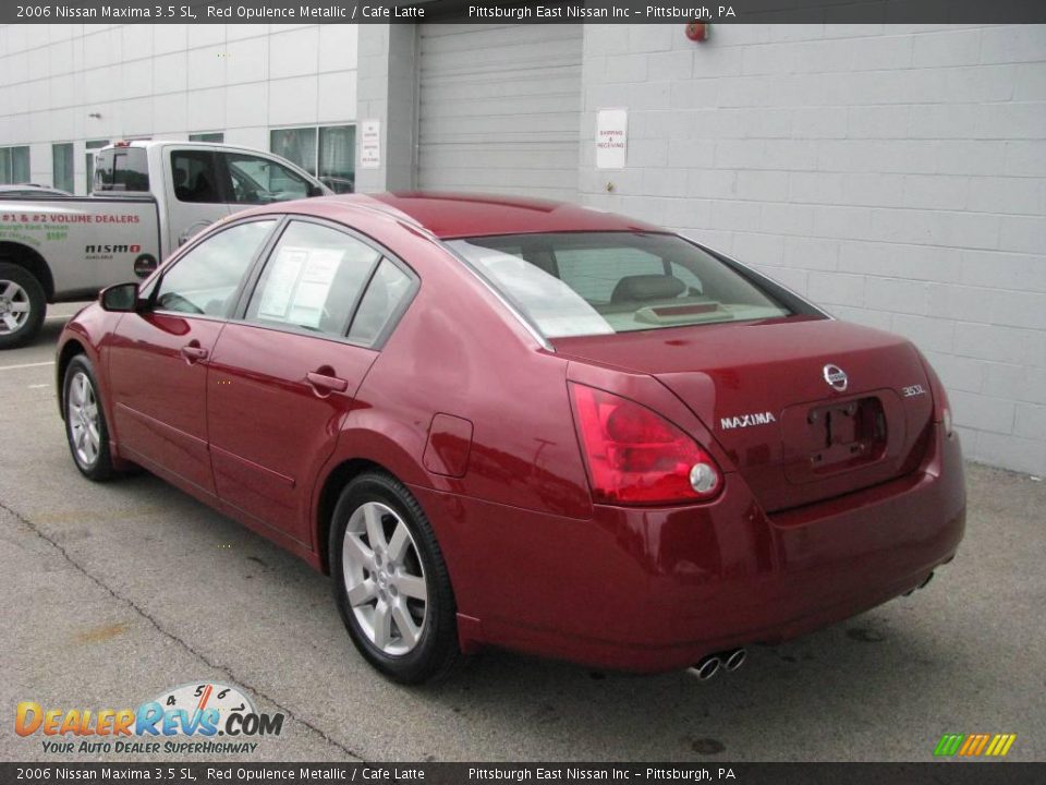 2006 Nissan Maxima 3.5 SL Red Opulence Metallic / Cafe Latte Photo #3