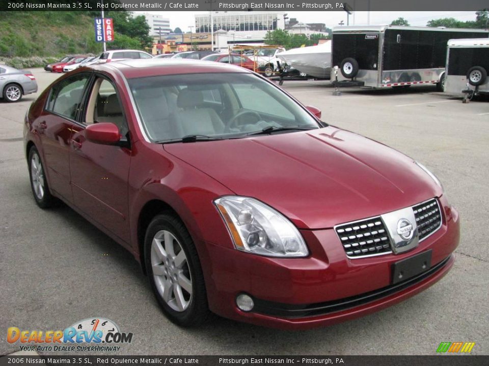2006 Nissan Maxima 3.5 SL Red Opulence Metallic / Cafe Latte Photo #7