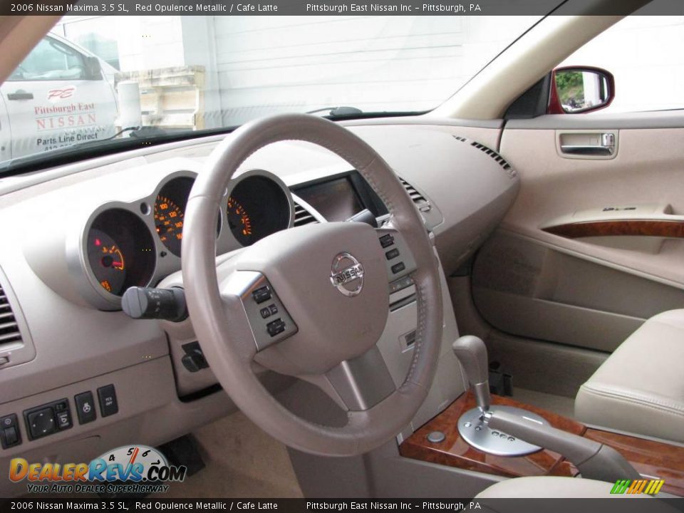 2006 Nissan Maxima 3.5 SL Red Opulence Metallic / Cafe Latte Photo #8