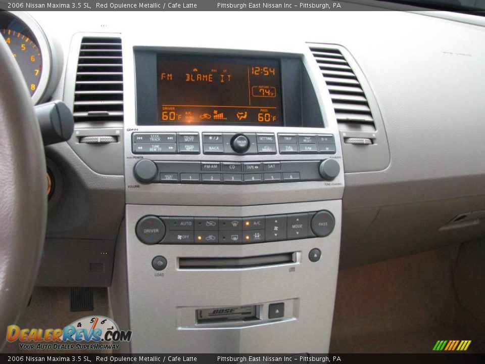 2006 Nissan Maxima 3.5 SL Red Opulence Metallic / Cafe Latte Photo #11