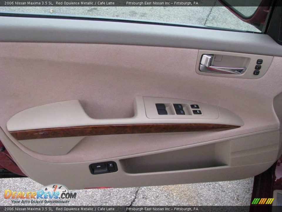 2006 Nissan Maxima 3.5 SL Red Opulence Metallic / Cafe Latte Photo #12