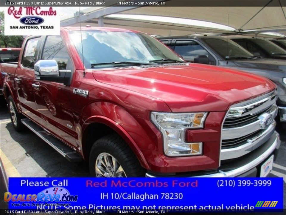 2016 Ford F150 Lariat SuperCrew 4x4 Ruby Red / Black Photo #1