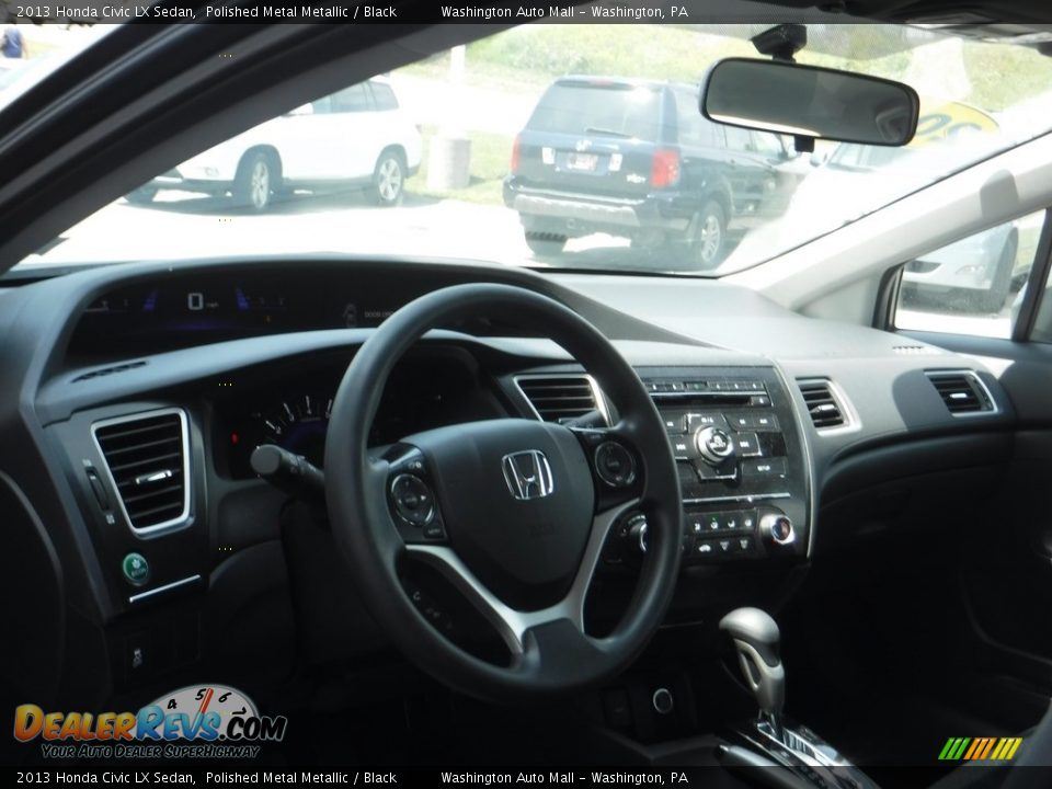2013 Honda Civic LX Sedan Polished Metal Metallic / Black Photo #11