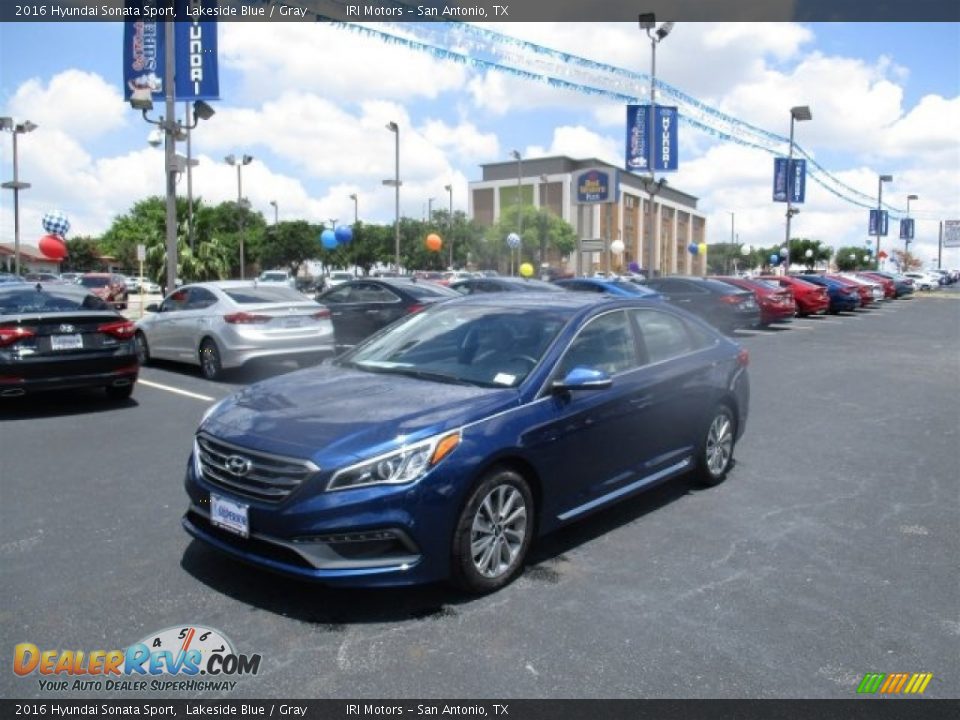 2016 Hyundai Sonata Sport Lakeside Blue / Gray Photo #3