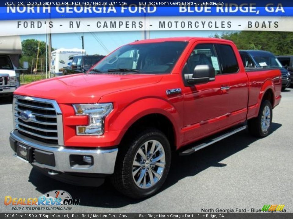 2016 Ford F150 XLT SuperCab 4x4 Race Red / Medium Earth Gray Photo #1
