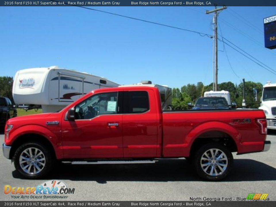 2016 Ford F150 XLT SuperCab 4x4 Race Red / Medium Earth Gray Photo #2