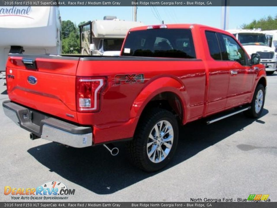 2016 Ford F150 XLT SuperCab 4x4 Race Red / Medium Earth Gray Photo #5