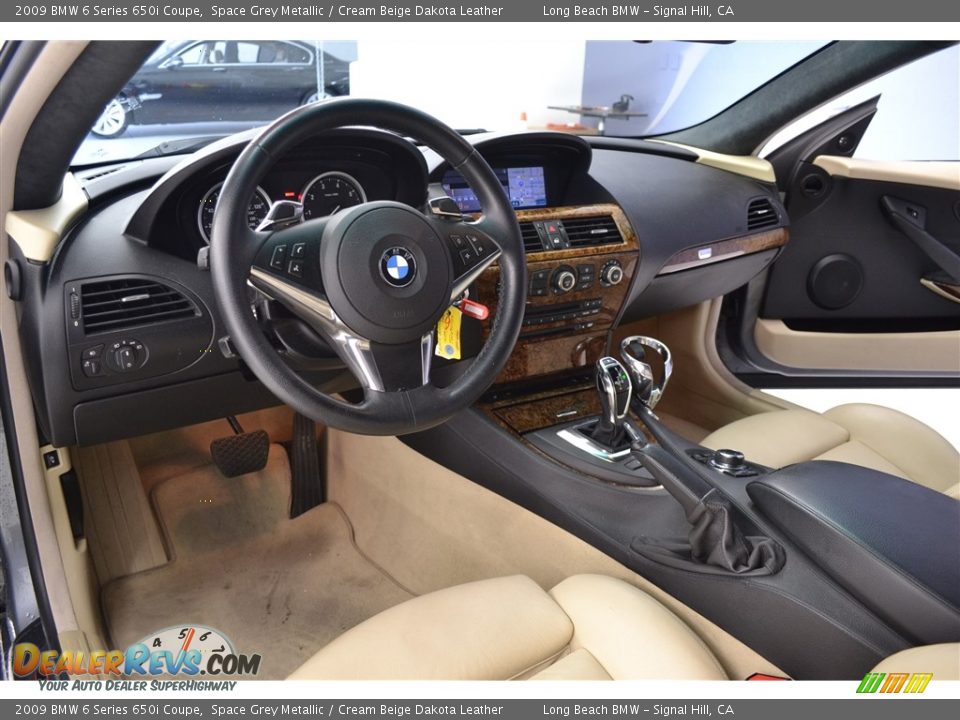 2009 BMW 6 Series 650i Coupe Space Grey Metallic / Cream Beige Dakota Leather Photo #12