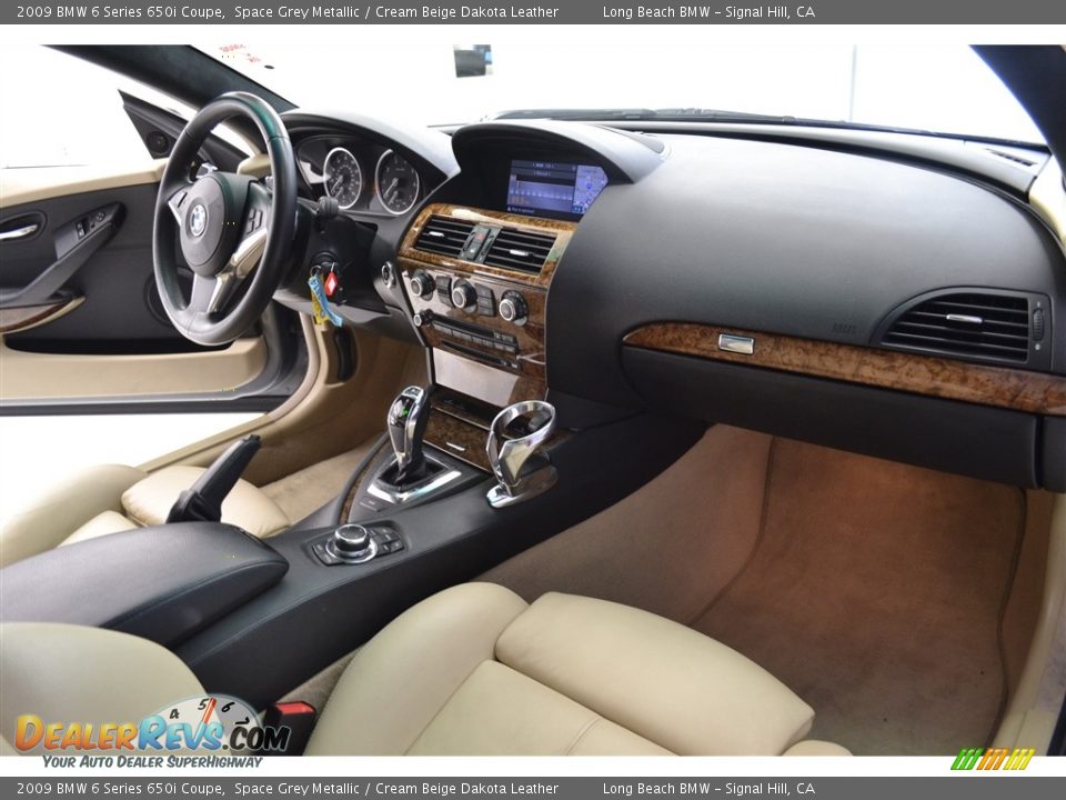 2009 BMW 6 Series 650i Coupe Space Grey Metallic / Cream Beige Dakota Leather Photo #16