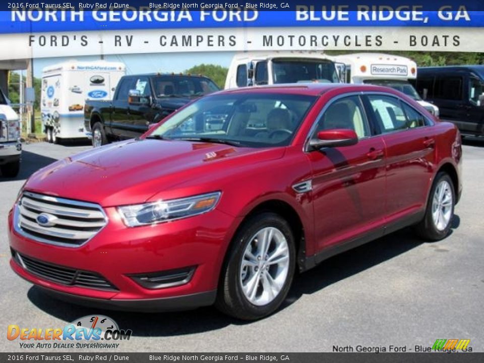 2016 Ford Taurus SEL Ruby Red / Dune Photo #1