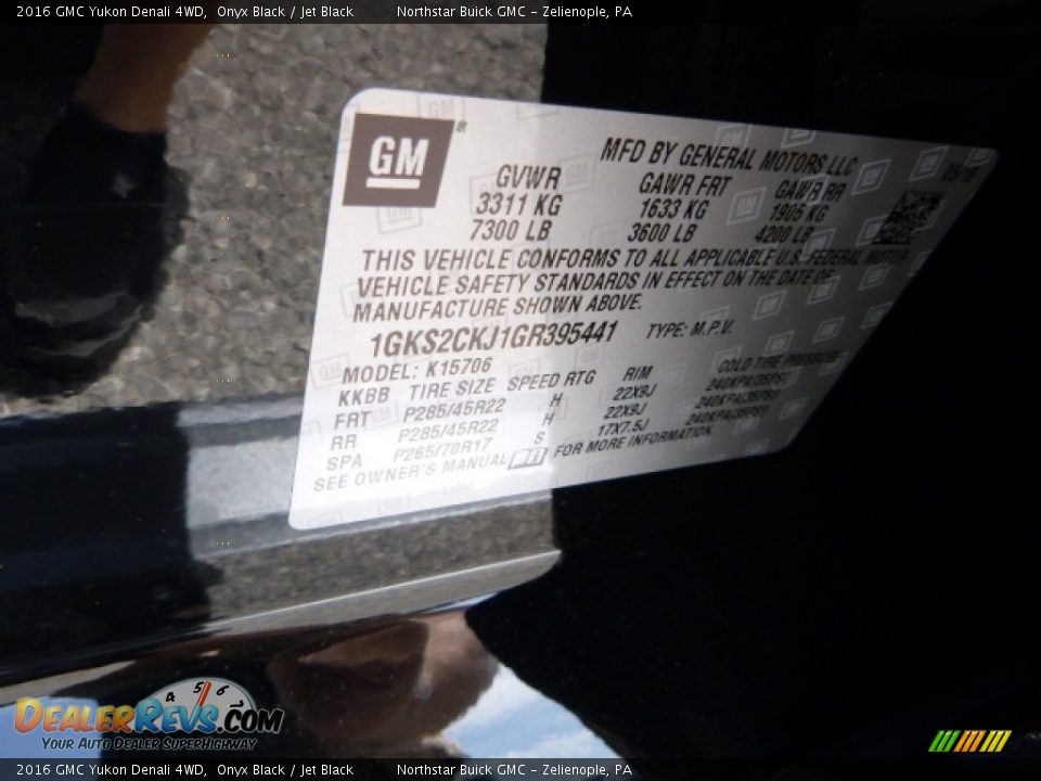 2016 GMC Yukon Denali 4WD Onyx Black / Jet Black Photo #16