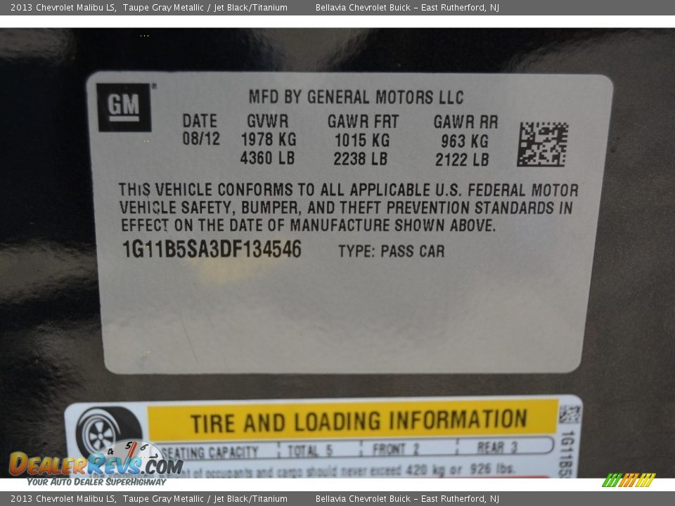 2013 Chevrolet Malibu LS Taupe Gray Metallic / Jet Black/Titanium Photo #21