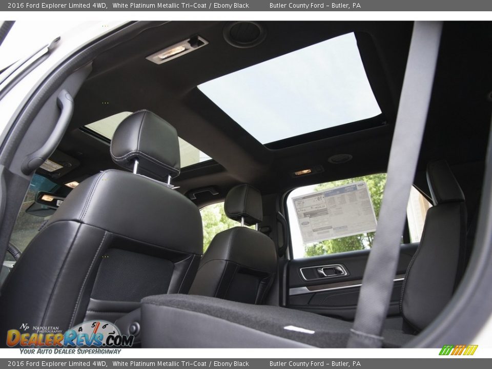 2016 Ford Explorer Limited 4WD White Platinum Metallic Tri-Coat / Ebony Black Photo #14