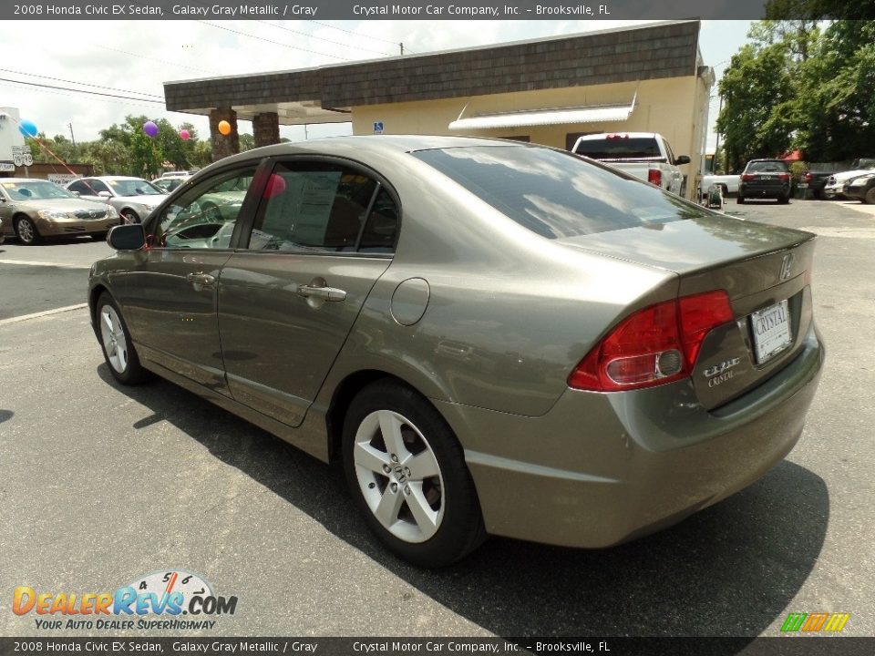 2008 Honda Civic EX Sedan Galaxy Gray Metallic / Gray Photo #3