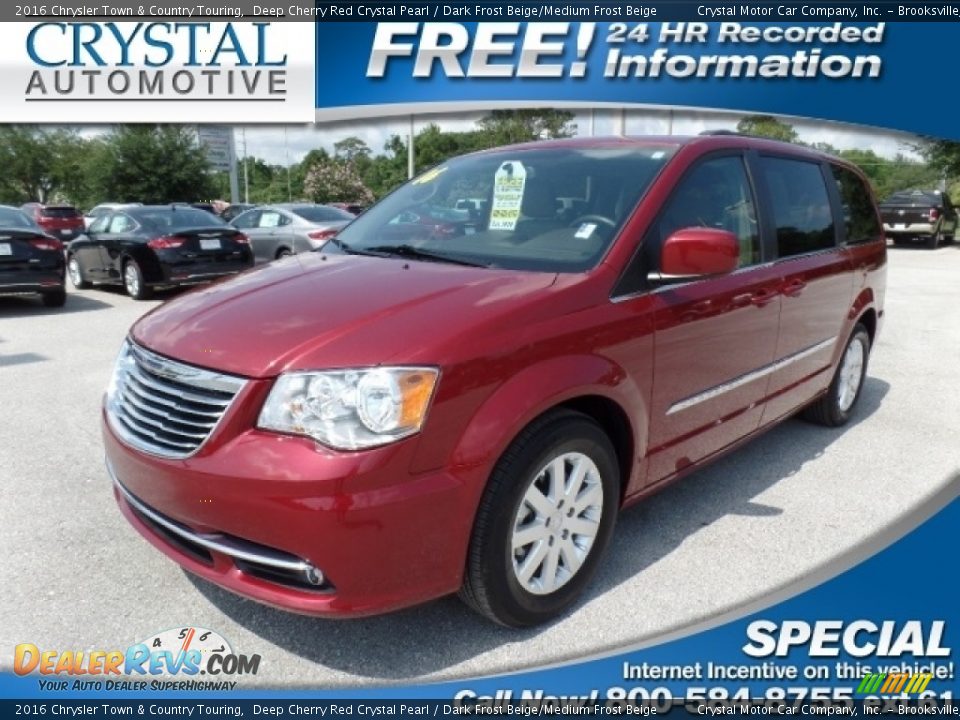2016 Chrysler Town & Country Touring Deep Cherry Red Crystal Pearl / Dark Frost Beige/Medium Frost Beige Photo #1