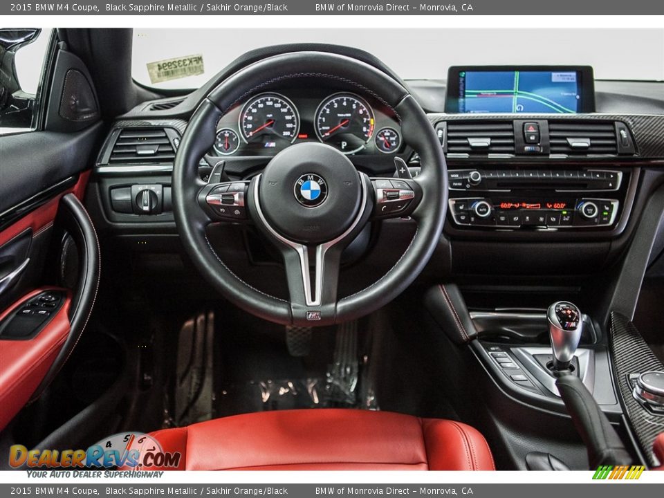 2015 BMW M4 Coupe Black Sapphire Metallic / Sakhir Orange/Black Photo #4