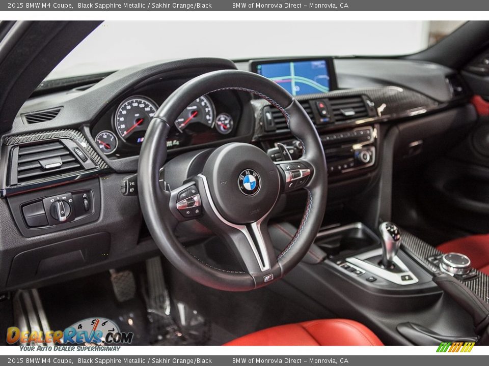 2015 BMW M4 Coupe Black Sapphire Metallic / Sakhir Orange/Black Photo #19