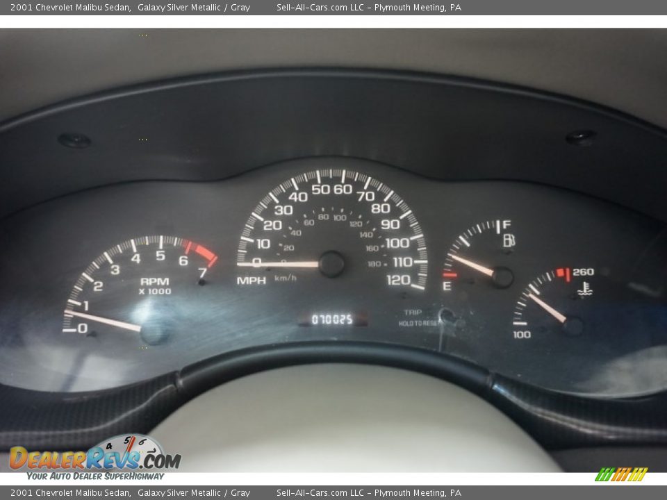 2001 Chevrolet Malibu Sedan Galaxy Silver Metallic / Gray Photo #33