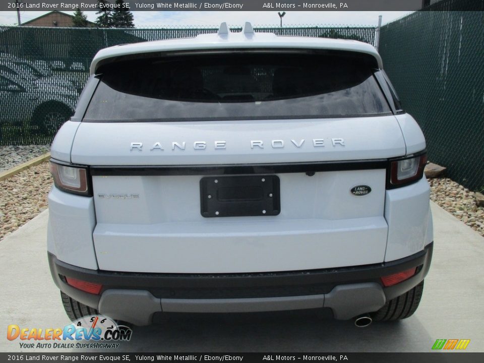 2016 Land Rover Range Rover Evoque SE Yulong White Metalllic / Ebony/Ebony Photo #9