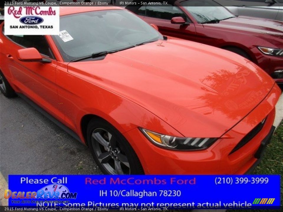 2015 Ford Mustang V6 Coupe Competition Orange / Ebony Photo #1