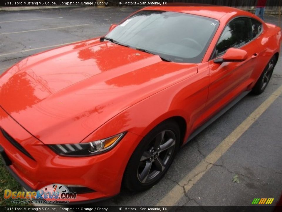2015 Ford Mustang V6 Coupe Competition Orange / Ebony Photo #2