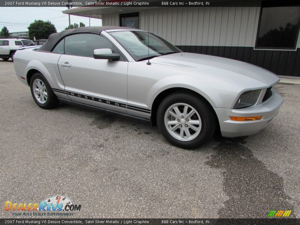 2007 Ford Mustang V6 Deluxe Convertible Satin Silver Metallic / Light Graphite Photo #7