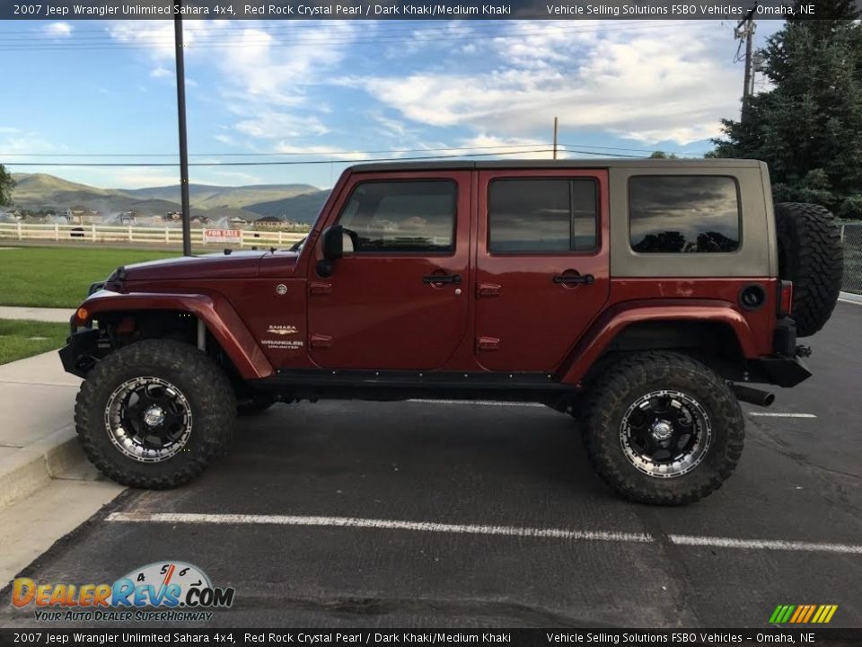 2007 Jeep Wrangler Unlimited Sahara 4x4 Red Rock Crystal Pearl / Dark Khaki/Medium Khaki Photo #3