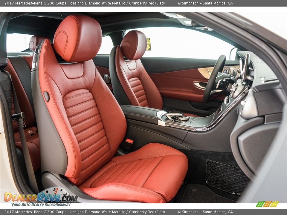 2017 Mercedes-Benz C 300 Coupe designo Diamond White Metallic / Cranberry Red/Black Photo #2