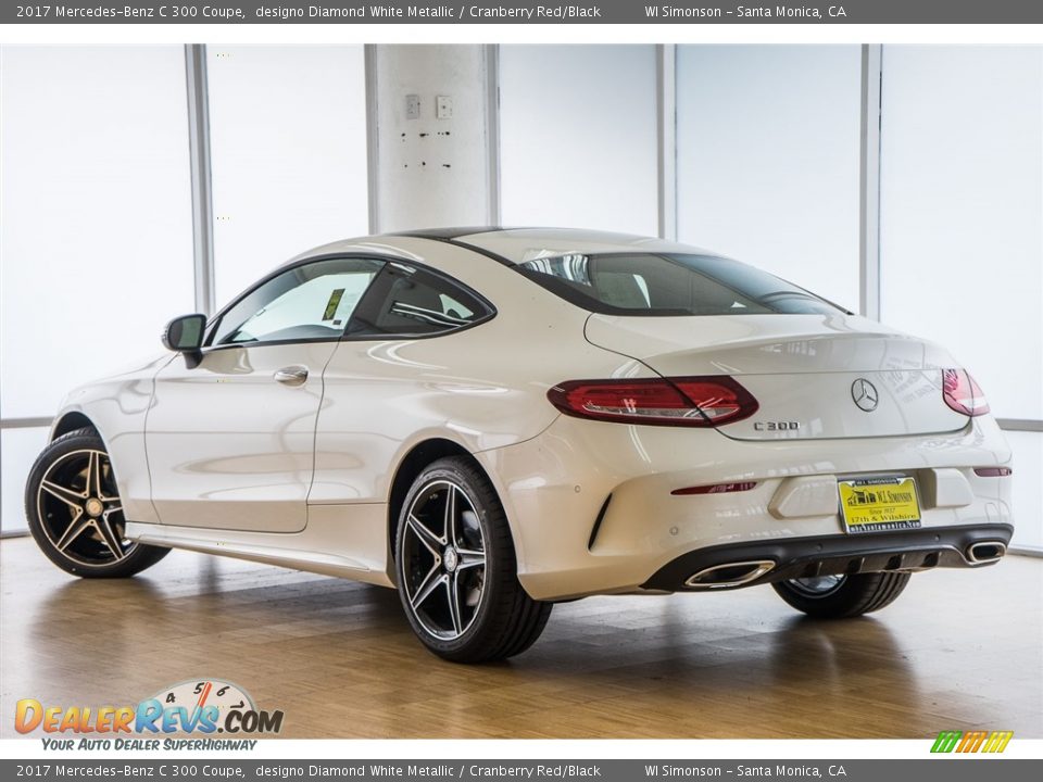 2017 Mercedes-Benz C 300 Coupe designo Diamond White Metallic / Cranberry Red/Black Photo #3