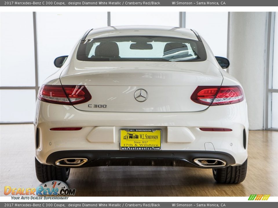 2017 Mercedes-Benz C 300 Coupe designo Diamond White Metallic / Cranberry Red/Black Photo #4