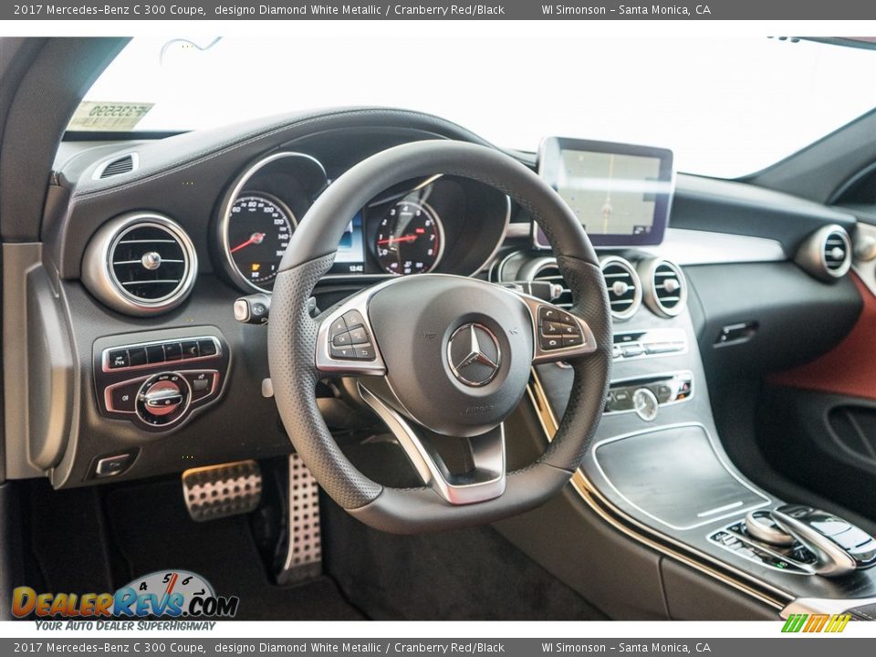 2017 Mercedes-Benz C 300 Coupe designo Diamond White Metallic / Cranberry Red/Black Photo #5