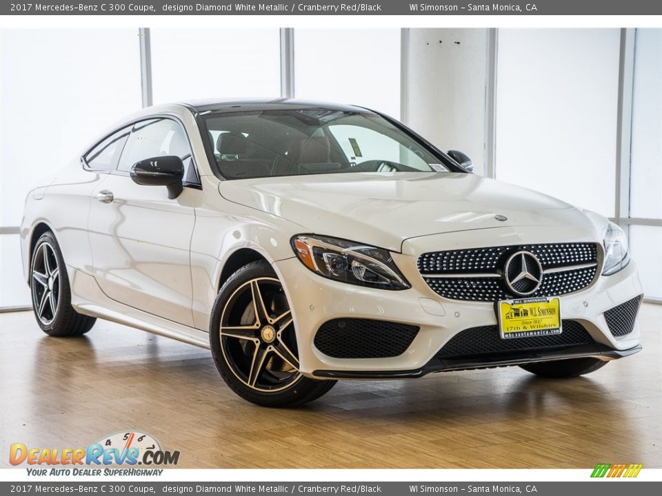 2017 Mercedes-Benz C 300 Coupe designo Diamond White Metallic / Cranberry Red/Black Photo #12