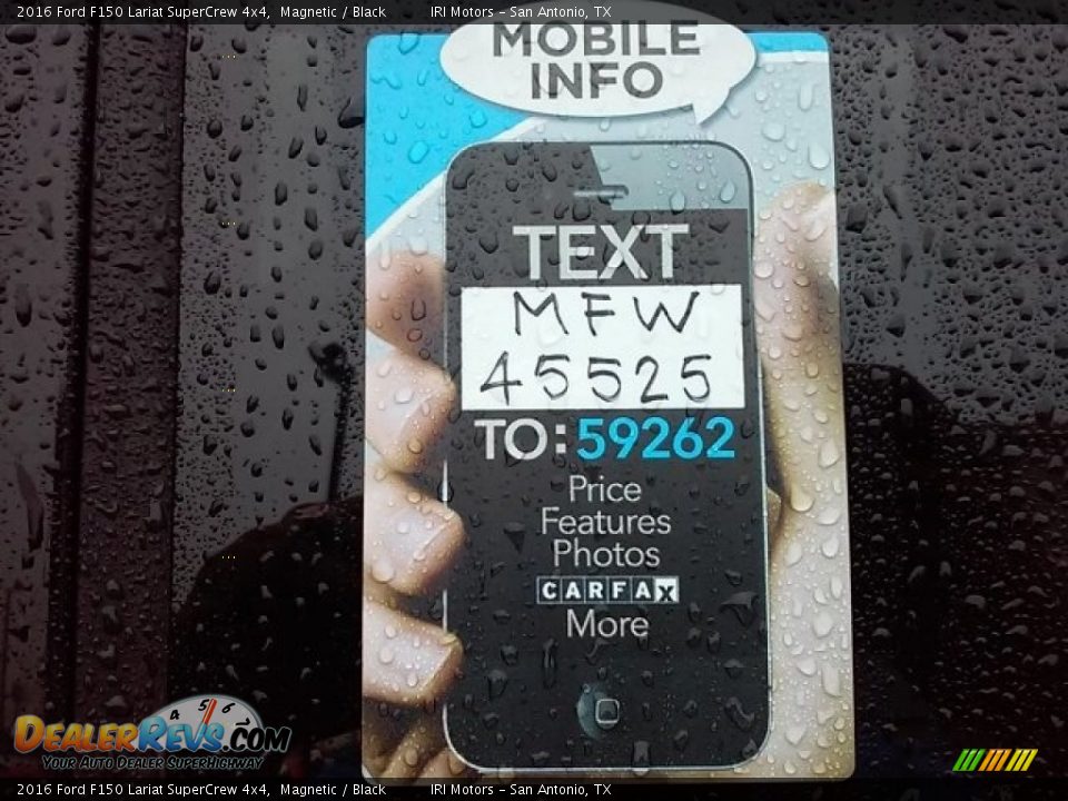 2016 Ford F150 Lariat SuperCrew 4x4 Magnetic / Black Photo #2