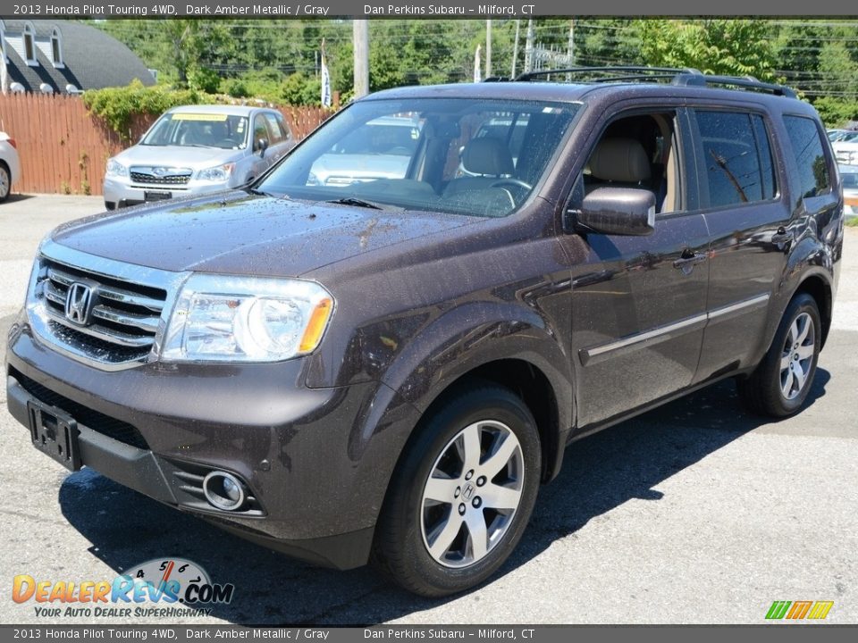 2013 Honda Pilot Touring 4WD Dark Amber Metallic / Gray Photo #3