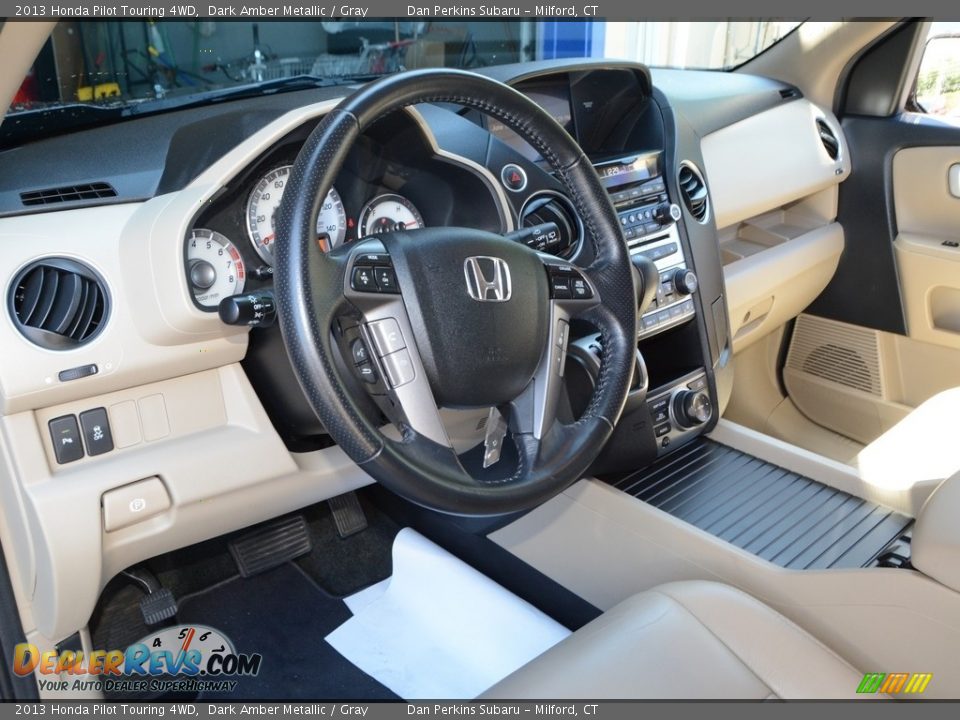 2013 Honda Pilot Touring 4WD Dark Amber Metallic / Gray Photo #17