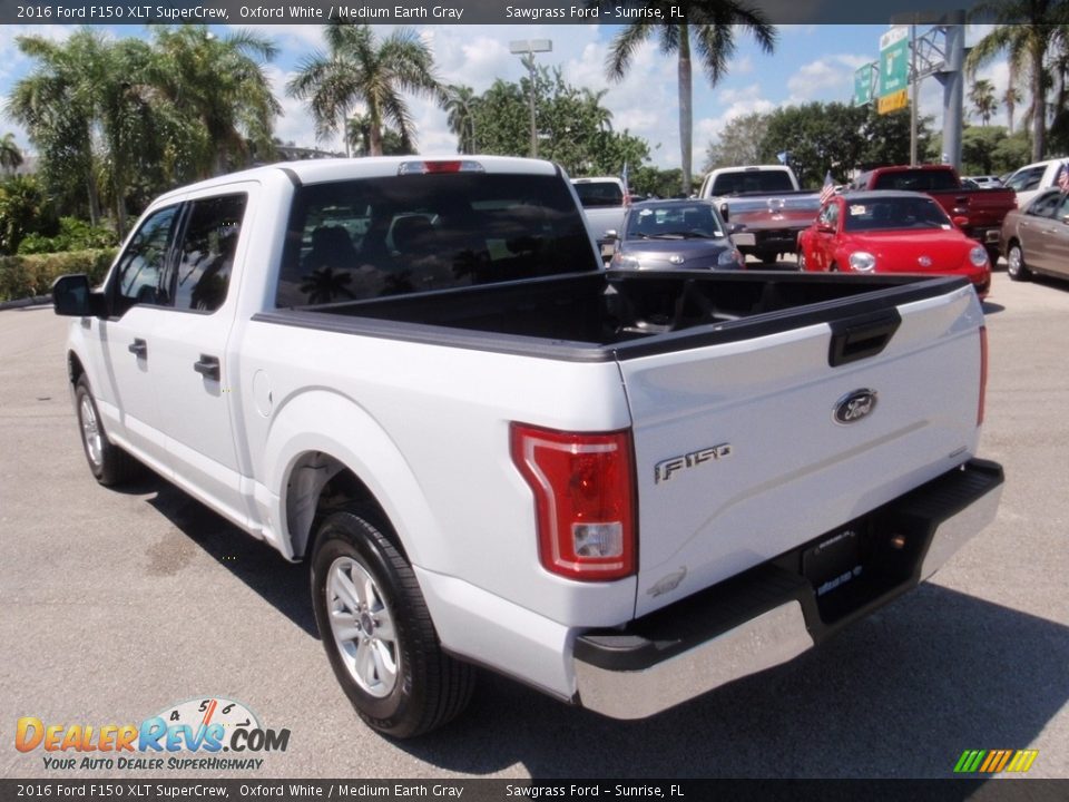 2016 Ford F150 XLT SuperCrew Oxford White / Medium Earth Gray Photo #8