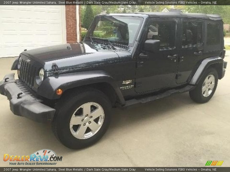 2007 Jeep Wrangler Unlimited Sahara Steel Blue Metallic / Dark Slate Gray/Medium Slate Gray Photo #1