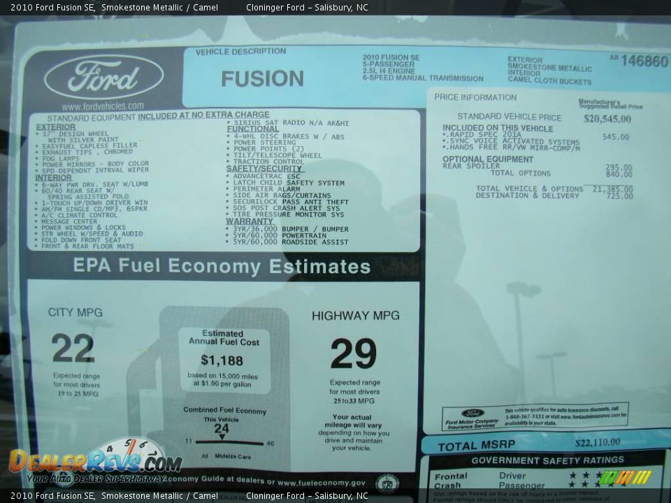 2010 Ford Fusion SE Smokestone Metallic / Camel Photo #16