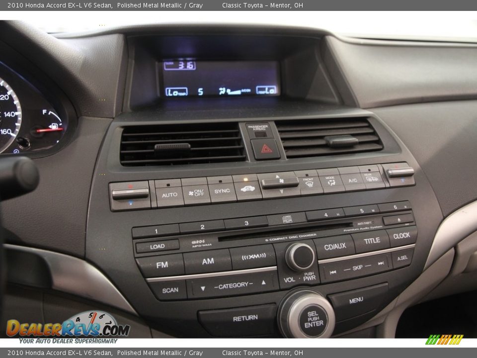 2010 Honda Accord EX-L V6 Sedan Polished Metal Metallic / Gray Photo #8