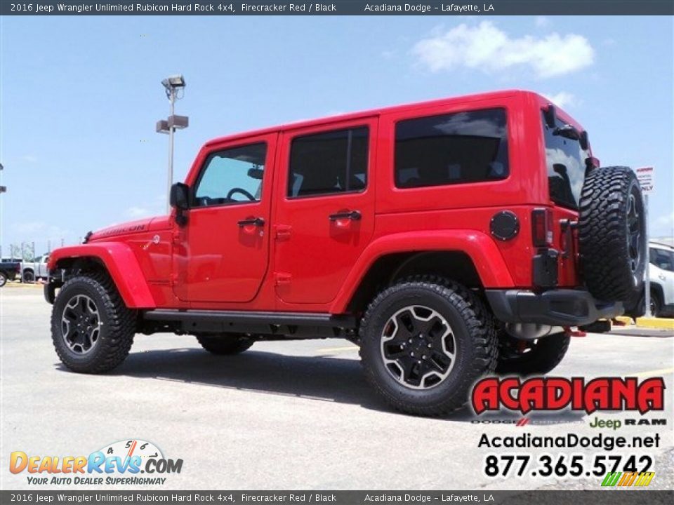 2016 Jeep Wrangler Unlimited Rubicon Hard Rock 4x4 Firecracker Red / Black Photo #2