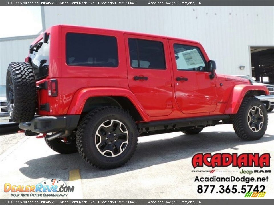 2016 Jeep Wrangler Unlimited Rubicon Hard Rock 4x4 Firecracker Red / Black Photo #3