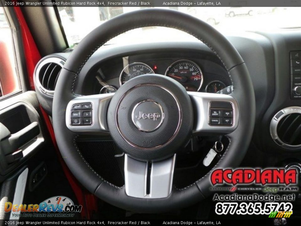 2016 Jeep Wrangler Unlimited Rubicon Hard Rock 4x4 Firecracker Red / Black Photo #6