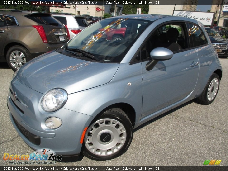 2013 Fiat 500 Pop Luce Blu (Light Blue) / Grigio/Nero (Gray/Black) Photo #2
